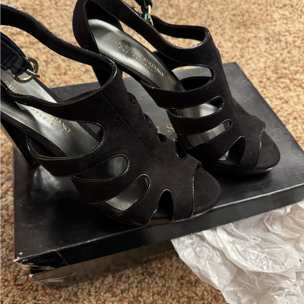 Christian Siriano Black Cutout Heels